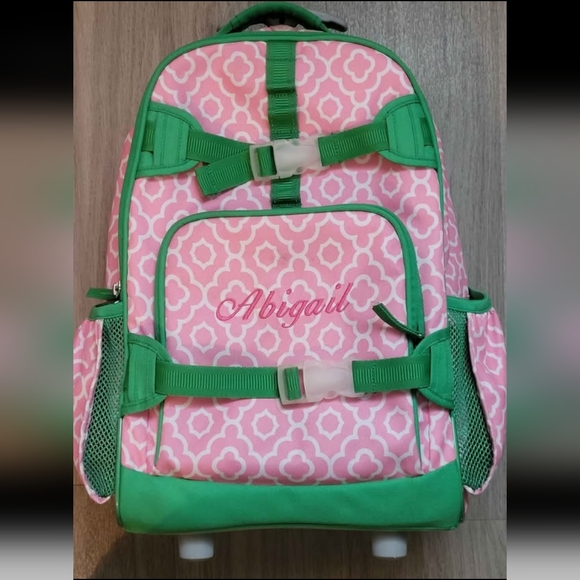 Backpacks 2025 Pottery Barn Kids Rolling Backpack Pottery Barn Kids Pink And Green Abigail Rolling Backpack